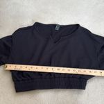 Forever 21 Cropped Sweatshirt Black Sweater Crop Top Shirt V Neck Size Medium Photo 7