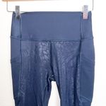 GapFit High Waist Sculpt Compression Navy Blue Printed Leggings Photo 1