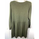 Pure Jill Women's Striped Pullover Long Sleeve Dress Olive Green Size Medium Photo 5