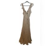 Reformation  Beige Peppermint Ruffle Maxi Wrap Dress Photo 2