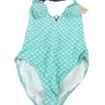 Cabana Del Sol 1 Piece Swimsuit Blue White Size Large Photo 0