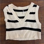 Free People  Santa Monica Black and White Strip Crop Vest Top Photo 2
