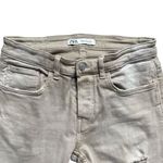 ZARA Womens  Khaki Rinse High Waisted Skinny Leg Jeans - Sz 30 Photo 1