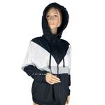 Victoria's Secret Pink Sherpa Lined Anorak Windbreaker Jacket Rainbow Logo M/L Photo 1