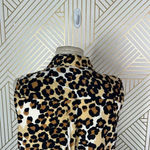 Equipment Sleeveless Slim Signature Leopard Print Blouse Tan Black Size Small Photo 6