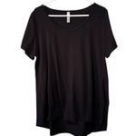 LuLaRoe T Shirt Size XL Short Sleeve Solid Stretch Black Casual Loungewear City Photo 0