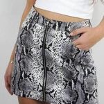 Snakeskin Zip Up Skirt Black Photo 0