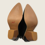 Black Blue Snakeskin Print Western Cowgirl Point Stacked Block Heel Mid Boot 38 Size 7 Photo 8