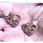 Handmade Heart Earrings Valentine' s Open Cut Triple Designs Dangle Hoo… Photo 10