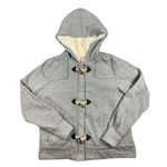 OP XL Hooded Sweatshirt Jacket Faux Fur Gray Full Zip Hooks Womens Long Sleeve Photo 0