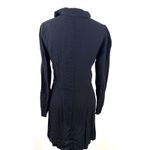 Reformation  Black Hugh Long Sleeve Gold Button Up Mini Dress Size 8 Photo 4