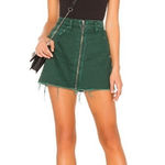 Free People Free People We the Free Zip It Up Mini Jean Skirt Green Cotton size 31 *251 Photo 0