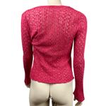 J. Jill Coral Pink Loose Knit Button Front Cardigan Sweater Photo 4