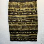 R & K Green Brown Tribal Print Sleeveless Maxi Shift Dress Size 8 Button Accents Photo 4
