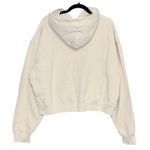 Sporty & Rich Upper East Side Cropped Hoodie Cream Logo Print Size XL White Photo 3