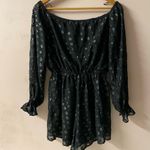 EXPRESS Vintage Y2K Black Polka Dotted Long Sleeve Romper Size S EUC Photo 9