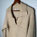 Cupcakes and Cashmere  V Neck Collar Oversized Knit pullover Sweater Cream small Photo 4