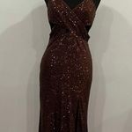 Saylor Harmonie Stretch Sequin Dress in Brown Medium M Photo 2