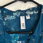 Kut From The Kloth Kut from the‎ Kloth Blue Sheer Mandarin Collar Blouse size Large Photo 3