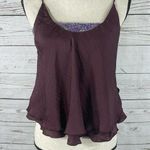 Free People  Intimately Small Crop Top Cami Tank Vetiver Bloom Burgundy Sequins Photo 0