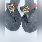 Gucci  Black Leather GG Lifford  T strap Web thong sandals EU 37 Photo 2