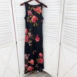 Vintage 90s Positive Attitude Floral Maxi Slip Dress Black Medium Glam Grunge Size 12 Photo 6