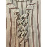 Viola Borghi made in Italy striped lace up tunic coverup White Size L Photo 2