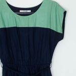 Boden Womens Silk Blend Colorblock Midi Dress Size 6L Navy Belted Casual Work Blue Photo 1