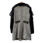 Vintage Wa Woo Girl Luxury Black Grey Fur Wool Tweed Pattern Button Up Coat Photo 1