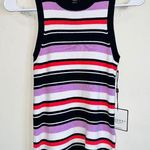 Laundry by Shelli Segal NWT Striped Knit Tank Top Scallop Hem Size Small Photo 0