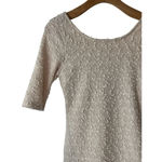 Forever 21  Dress Womens M Beige 3/4 Sleeve Mini Body Con Dress Sequin Sparkle Photo 1