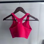 Lululemon Long Line Sports Bra Laser Cut Scalloped Detail SZ 4 Bright Red Photo 1
