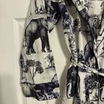 The Cat’s Pajamas Safari Toile Luxe Pima Shawl Robe White Size M Photo 8