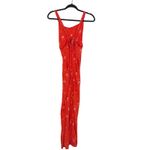 Free People Women Orange Square Neck Back Tie Boho Wide Leg Jumpsuit Small Photo 8