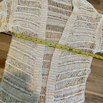 American Eagle Outfitters Beige Crochet Short Sleeve Open Cardigan S Photo 5