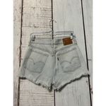 Levi's 501 Womens High Rise Button Fly Cut Off Denim Shorts Blue Distress Size 27 Photo 4