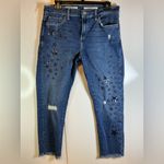 Pilcro and the Letterpress  Slim Boyfriend Jeans in Dark Blue Photo 1