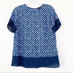 Banana Republic  Blue Printed Short Sleeve Blouse Photo 5