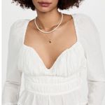 Free People NWT Chloe Long Puff Sleeve White Smocked Top M Photo 1