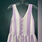 Urban Outfitters  Purple and White Stripe Linen Midi Dress Photo 2