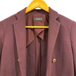 Theory Jonita K Blazer, Garnet Ponte Open Front Burgundy, Size 2 Photo 4