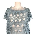 POL Muted Teal Off The Shoulder Crochet Lined Top Small Flirty Feminine NWOT Photo 1