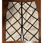 White House | Black Market Geometric Pattern Pencil Skirt White & Black Womens 6 Photo 3