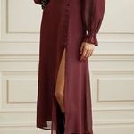 Reformation NWT Stevi Shirred Georgette Midi Dress in Plum Size 4 Photo 0