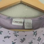 Cherokee 🦋  Purple Lavender Floral Cotton T-Shirt Tee Pastel Casual Spring Large Photo 1