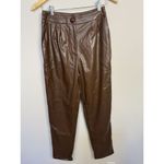 Princess Polly Princess‎ Polly Faux Vegan Leather Love Club Brown High Waisted Tapered Pants 6 Photo 1