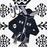 Tripp NYC Rare Skelanimals x Black Bunny Ears Zip Up Hoodie Size Large Photo 1