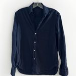 Frank & Eileen Tee Lab Popover Shirt Button Up Cotton Black Womens XSmall Photo 0