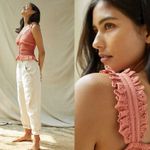 Anthropologie NWT $80 Forever That Girl Coral Ruffled Button Front Lace Cami XL Photo 15