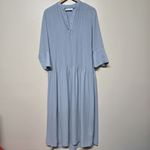 Samsoe Samsoe Elm‎ Pintuck Oversized Shift Dress Sz XXS Dusty Blue Lagenlook Photo 3